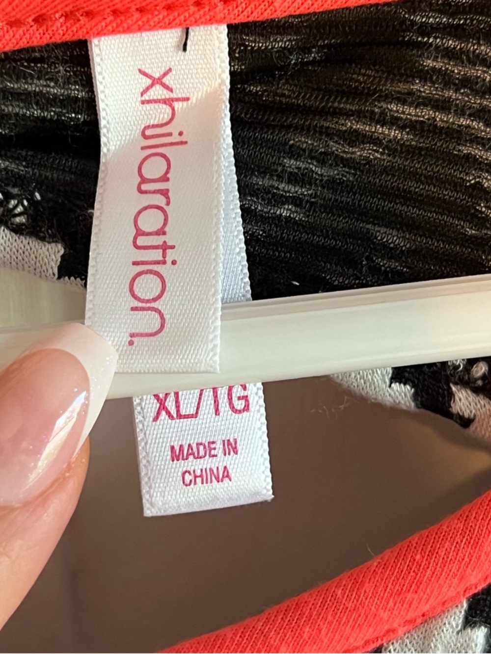 Xhilaration Black & White Geometric Dress with Coral Trim Y2K - Picture 7 of 14
